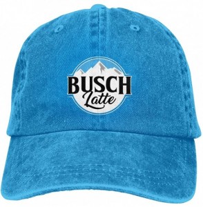 Baseball Caps Hip Hop Baseball Cap-Busch-Light-Busch-Latte-Beer Contrast Flat Bill Brim Sun Hat Red - Blue Denim - CZ18UMLWAMA