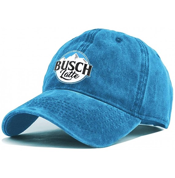 Baseball Caps Hip Hop Baseball Cap-Busch-Light-Busch-Latte-Beer Contrast Flat Bill Brim Sun Hat Red - Blue Denim - CZ18UMLWAMA