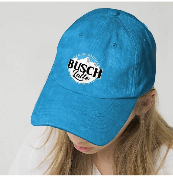 Baseball Caps Hip Hop Baseball Cap-Busch-Light-Busch-Latte-Beer Contrast Flat Bill Brim Sun Hat Red - Blue Denim - CZ18UMLWAMA