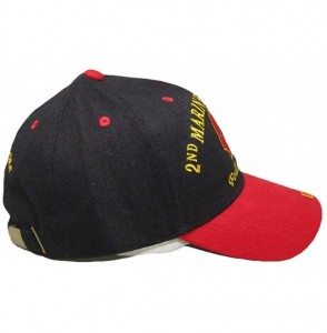 Skullies & Beanies 2nd Marine Division Follow Me U.S. Marines Black/Red Embroidered Ball Cap Hat - C218KHEK0SD