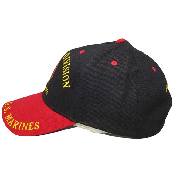 Skullies & Beanies 2nd Marine Division Follow Me U.S. Marines Black/Red Embroidered Ball Cap Hat - C218KHEK0SD