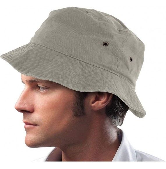 Skullies & Beanies Mens 100% Cotton Fishing Hunting Summer Bucket Cap Hat - Gray - CY11VSYSY8T