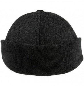 Skullies & Beanies Black Wool Baseball Cap with Warmer Ear Flap Large - 59 cm - C911C5G36RD