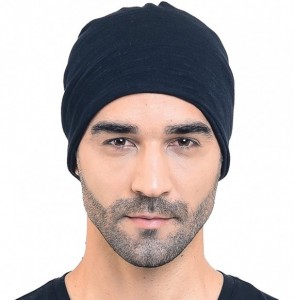 Skullies & Beanies Men Slouch Hollow Beanie Thin Summer Cap Skullcap B018h - 011h-black - C712DP3JZXD