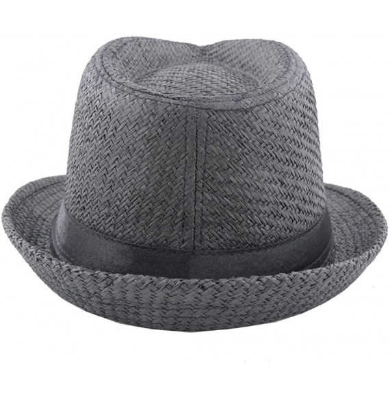 Fedoras Silver Fever Stylish Banded Fedora Hat with Ribbon - Gray - C312BWNOK0B