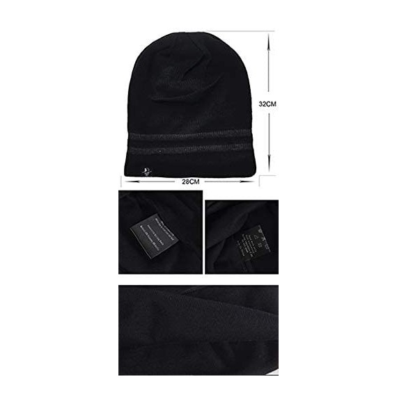 Skullies & Beanies Mens Slouchy Beanie Knit Skull Cap Long Baggy Hip-hop Winter Summer Hat B305 - Stripe-brown - CC12NGFAOK8