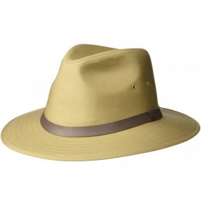 Cowboy Hats Water Repellent Safari with Leather Band - Khaki - CC113EZDVIX