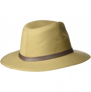 Cowboy Hats Water Repellent Safari with Leather Band - Khaki - CC113EZDVIX