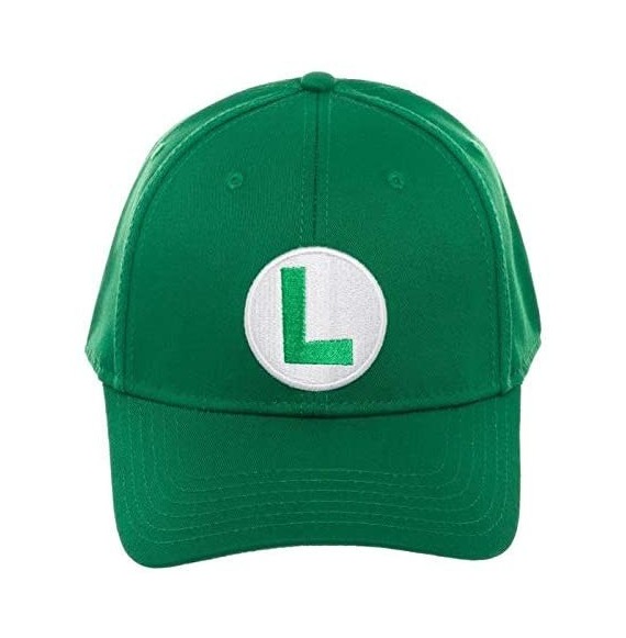 Baseball Caps Nintendo Super Mario Bros Green Luigi Baseball Cap and Grey Mushroom Crew Sock Gift Bundle - C018YYGWIC5