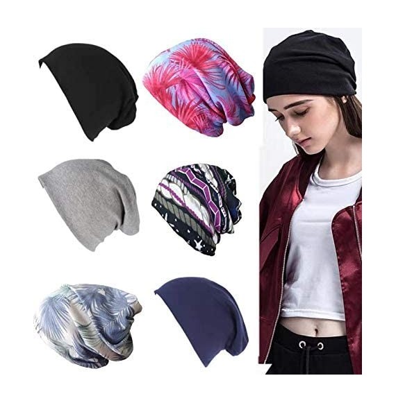 Skullies & Beanies Fashion Oversized Multifunctional Headwear Slouchy Beanie Hat for Men/Women (2-Pack) - Y10 - CJ18LQC0STG