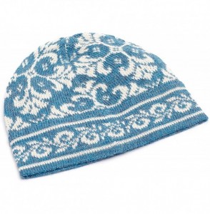 Skullies & Beanies Women's 100% Alpaca Wool Hat Knit Unisex Beanie Medieval - Medieval Blue - C312KY2XRFP