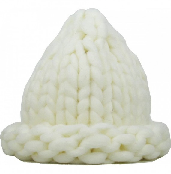 Skullies & Beanies Women's Winter Warm Thick Oversize Cable Knitted Beaine Hat with Pom Pom - (7020) White - CJ187I5RXU6