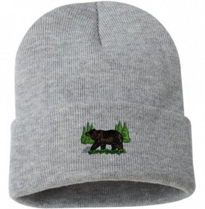 Skullies & Beanies Black Bear Custom Personalized Embroidery Embroidered Beanie - Silver - C712N4QQ0LU