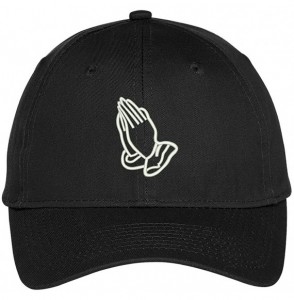 Baseball Caps Praying Hands Embroidered Baseball Cap - Black - CK12F0KXNTV