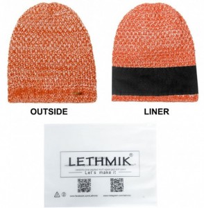 Skullies & Beanies Winter Long Slouchy Beanie Unique Mix Knit Ski Cap Hat Skully for Men & Women - Waffle Mix Orange - C0186H...