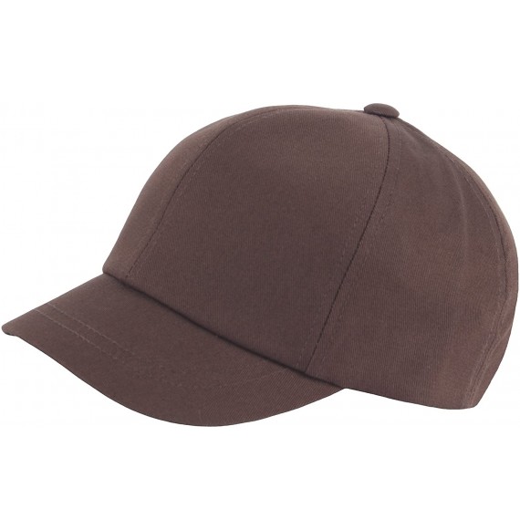 Baseball Caps B409 Empty Plain Ball Cap Cute Short Bill Design Cotton Baseball Hat Truckers - Brown - CD18ERMK6Q5