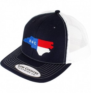 Baseball Caps Official North Carolina State Flag Adjustable Hat - Embroidered on 112 Trucker Hat - Navy - CQ18Q8SI7NS