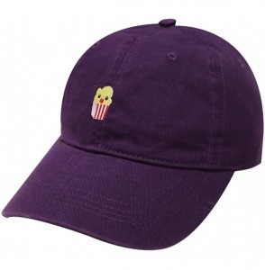 Baseball Caps Cute Popcorn Cotton Baseball Dad Cap - Purple - CK1832ZUZKT