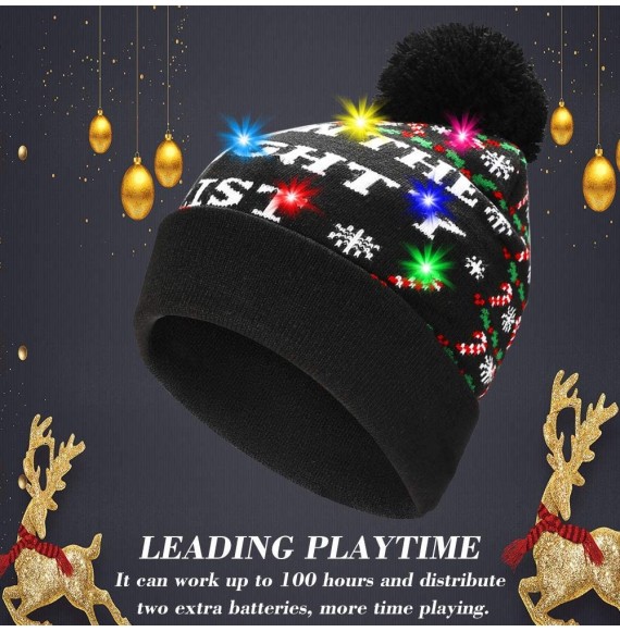 Skullies & Beanies LED Light Up Beanie Hat Christmas Cap for Women Children- Party- Bar - Multicolor-039 - CW18WH9H4CW