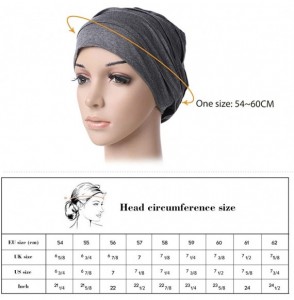 Skullies & Beanies Headwrap Head Scarf Chemo Beanie Hat Slouchy Cancer Turban Sleeping Hat - 99047dark Grey - CM18Y7NDED0