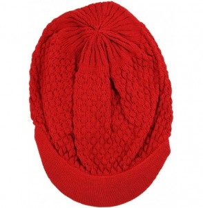 Skullies & Beanies Unisex Cotton Rasta Beanie Visor - Red - CT11ZP5QU33