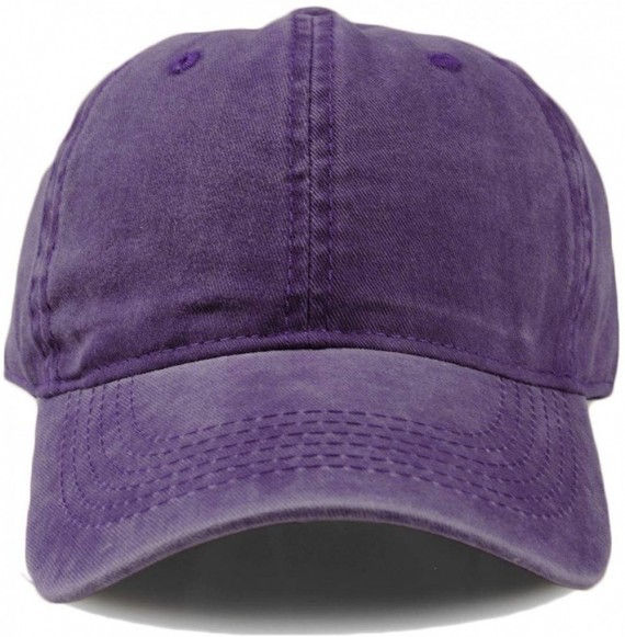 Baseball Caps Men Women Washed Distressed Twill Cotton Baseball Cap Vintage Adjustable Dad Hat - 1 Purple Vintage - CL18TTZSDE6