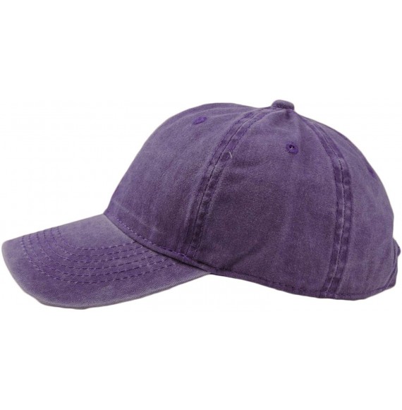 Baseball Caps Men Women Washed Distressed Twill Cotton Baseball Cap Vintage Adjustable Dad Hat - 1 Purple Vintage - CL18TTZSDE6