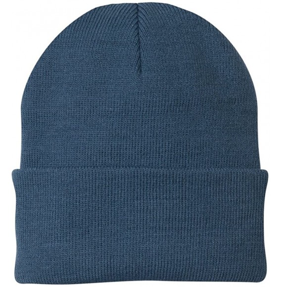 Skullies & Beanies Knit Beanie Caps in 24 - Millennium Blue - CD11APLH8OV