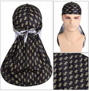 Skullies & Beanies 3PCS Silky Durags Pack for Men Waves- Satin Doo Rag- Award 1 Wave Cap - A-1style W - CY18ZUHOMTC