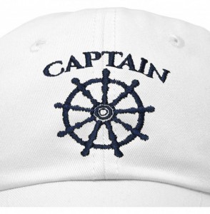 Baseball Caps Captain Hat Sailing Baseball Cap Navy Gift Boating Men Women - White - CV18WHAZ0EO