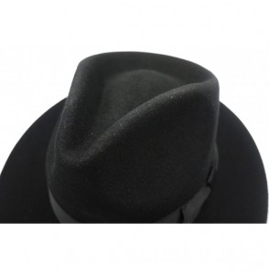 Fedoras Felt Fedora Wool Hat Classic Manhattan Mens Indiana Jones Hats Gangster Stain Unisex - Black - CU18CU7YELW