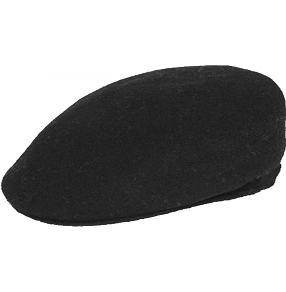 Newsboy Caps Men's Seamless Wool 507 - Black - C712NZ1PMSH