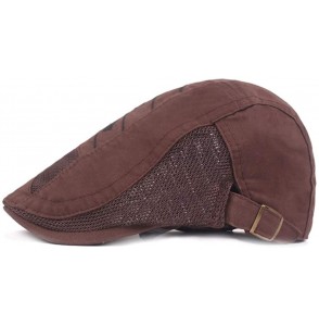 Newsboy Caps Summer Mesh Ivy Gatsby Newsboy Cabbie Hat Flat Cap for Men - Coffee - CY18UL7K3N0