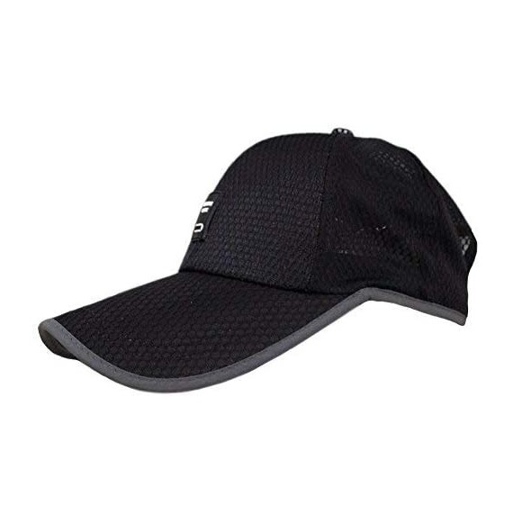 Baseball Caps Men Snapback Quick Dry Baseball Race Day Running Summer Sea Mesh Hat Cap Visor - Black - CH12DKJK7WF