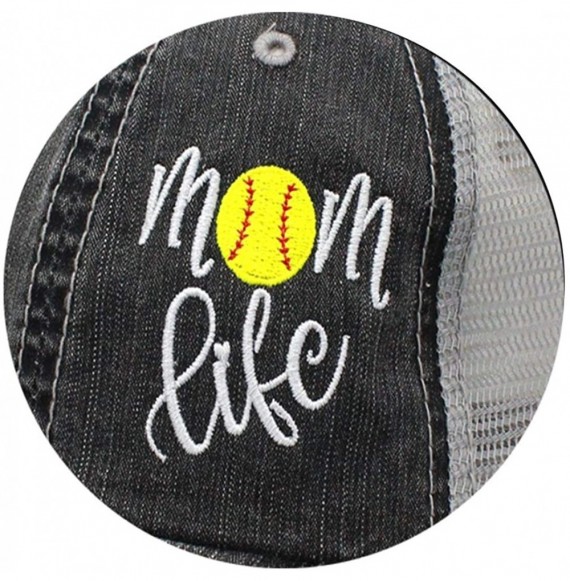 Baseball Caps Soccer mom Tennis Softball Basketball mom Baseball mom Women's Embroidered Sports Mom Trucker Hats & Caps - C41...