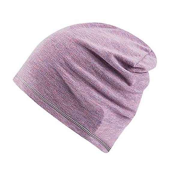 Skullies & Beanies Unisex Mens/Womens Winter Warm Plush Lined Knit hat Beanie Hat Cap - A-purple - CB18AI9IKKR