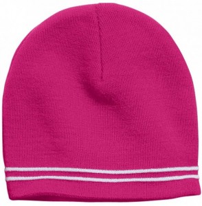 Skullies & Beanies Men's Spectator Beanie - Pink Raspberry/White - CU182M66CGU