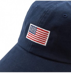 Baseball Caps USA Flag Embroidery Premium Soft 100% Cotton Low Profile Adjustable Baseball Dad Cap - Flag-navy - C6182268TMR