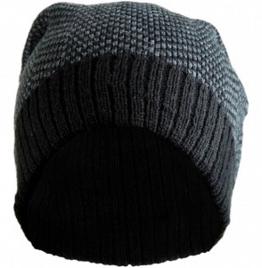 Skullies & Beanies Women Beanie Hats-Winter Warm Cable Skully Ski Knit Hat for Teen Girls - 02-black Grey - CC12O74L78R