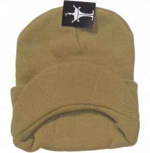 Skullies & Beanies Cuffless Beanie Visor Cap - Beige - C91107S3BJT