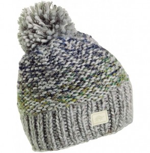 Skullies & Beanies Women's Firefly Hand Knit Fleece Lined Pom Beanie - Gray - C918IDOGN3W