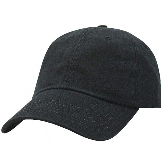 Baseball Caps Blank Dad Hat Cotton Adjustable Baseball Cap - Black - C412O75KDLK