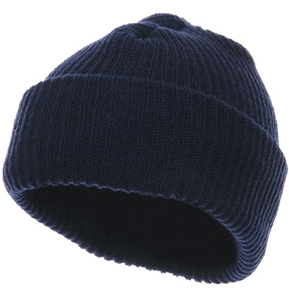 Skullies & Beanies Solid Plain Watch Cap Beanie - Navy - CP114YSOO0D