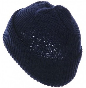 Skullies & Beanies Solid Plain Watch Cap Beanie - Navy - CP114YSOO0D