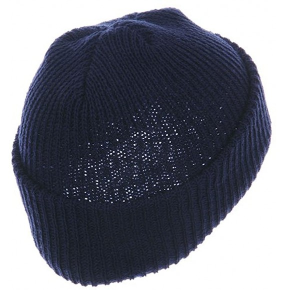 Skullies & Beanies Solid Plain Watch Cap Beanie - Navy - CP114YSOO0D