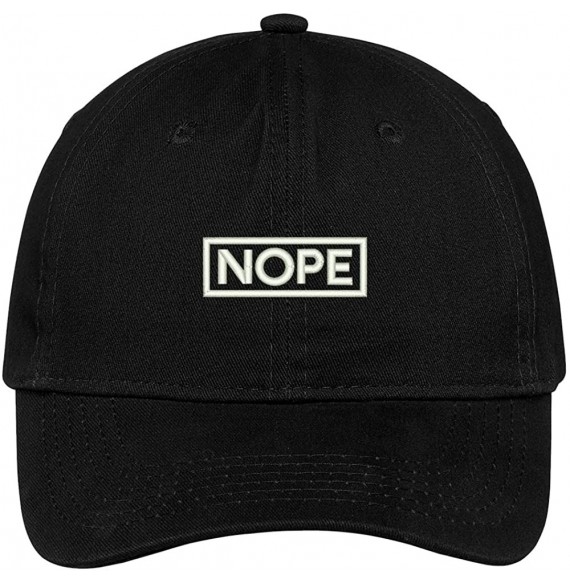 Baseball Caps Nope with Box 100% Brushed Cotton Adjustable Baseball Cap - Black - CD12MA6QJF9