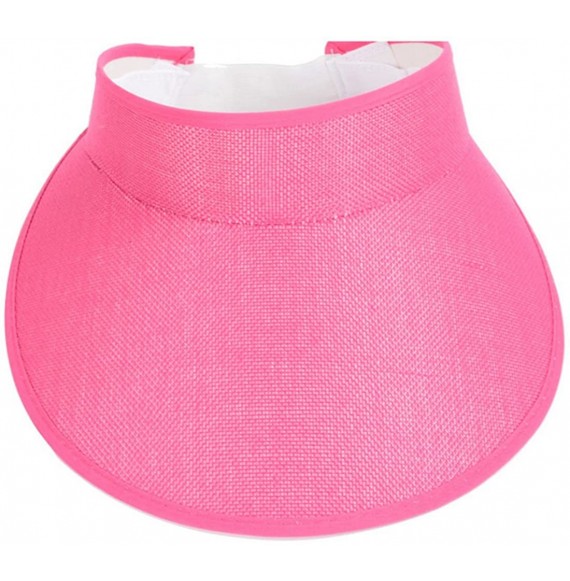 Sun Hats Women's Summer Beach Traveling Wide Brim Visor Cap Sun Hats - Rose Red - C912G2KS2AH