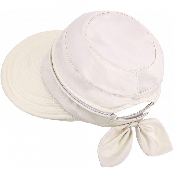 Sun Hats Hats for Women UPF 50+ UV Sun Protective Convertible Beach Visor Hat - Beige - C211DMLSHR9