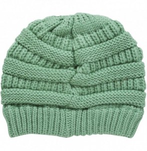 Skullies & Beanies Soft Knit Beanie and Fingerless Mitten Gloves Set - Sage Green - C41888TGG9G