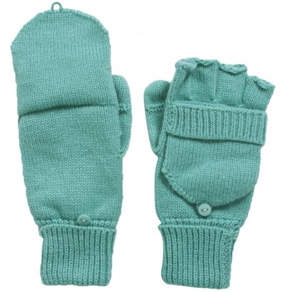 Skullies & Beanies Soft Knit Beanie and Fingerless Mitten Gloves Set - Sage Green - C41888TGG9G